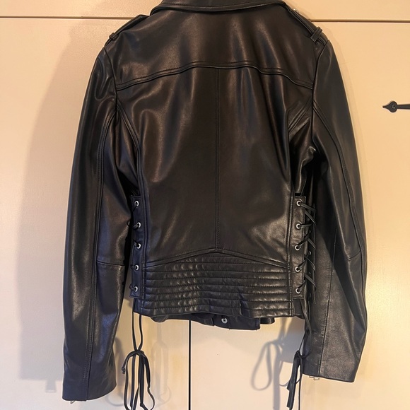 BCBGeneration Black Faux Leather Jacket with Silver Accents - Picture 3 of 9